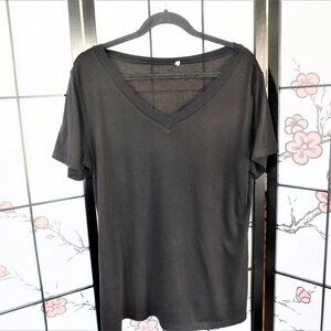 Black V Neck Blouse Size L